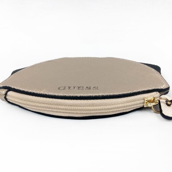 GUESS Puppy Dog Face Wallet-Light Gold/Black-Zipper Closure - Picture 7 of 7